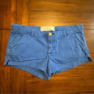 Vintage Y2K 2000s Abercrombie & Fitch Micro Mini Shorts Blue Low Rise Sz 6